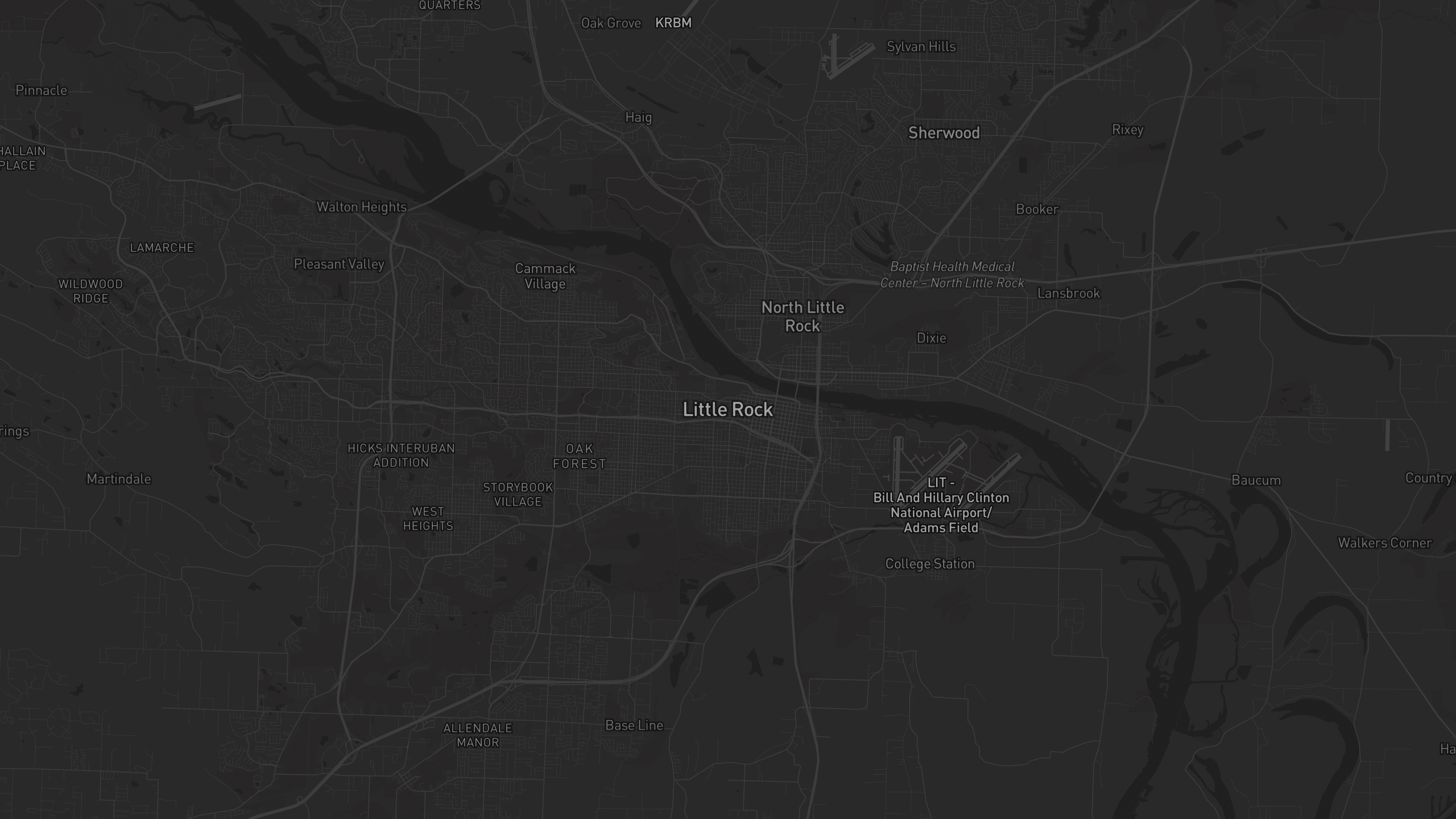Aerial 3D map of Arkansas with highlighted care provider regions — The Care Ratings