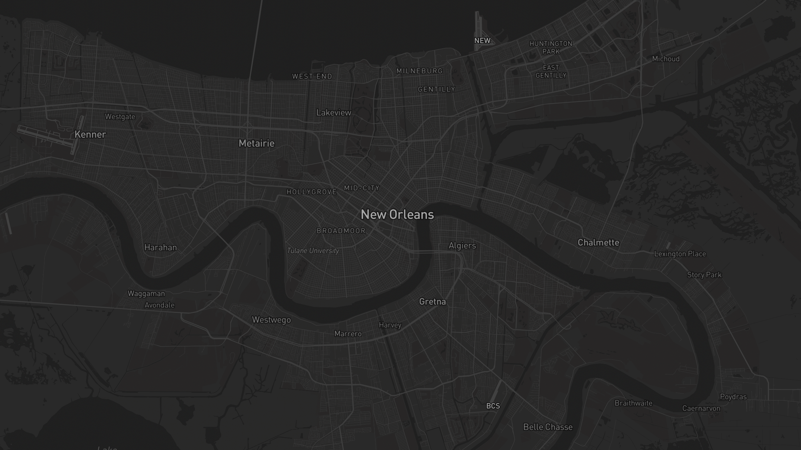 Aerial 3D map of Louisiana with highlighted care provider regions — The Care Ratings