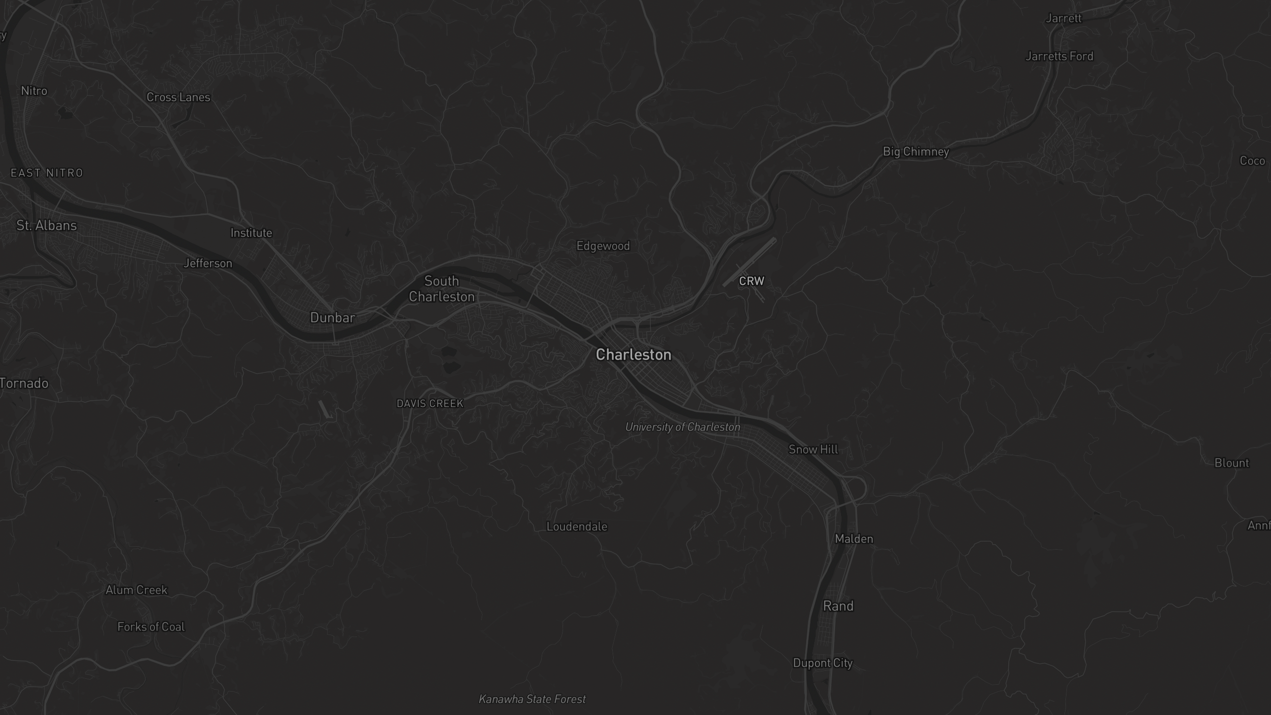 Aerial 3D map of West Virginia with highlighted care provider regions — The Care Ratings
