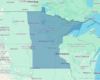 Map of Minnesota displaying nursing home and long-term care facility coverage across the North Star State