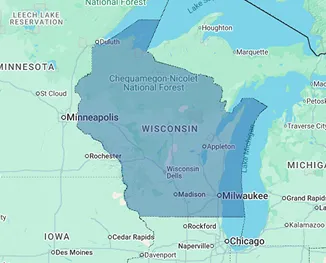 Map of Wisconsin highlighting nursing home and assisted living facility distribution across the Badger State